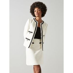 LK Bennett White and Black Trim Blazer
